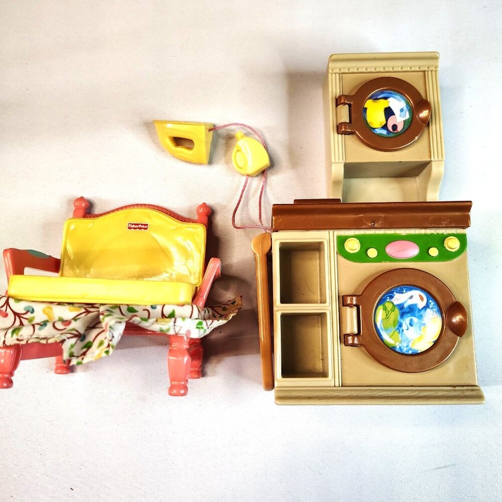 Fisher-Price My Loving Family Dollhouse Chair & Laundry Set & Washer/Dryer 2005